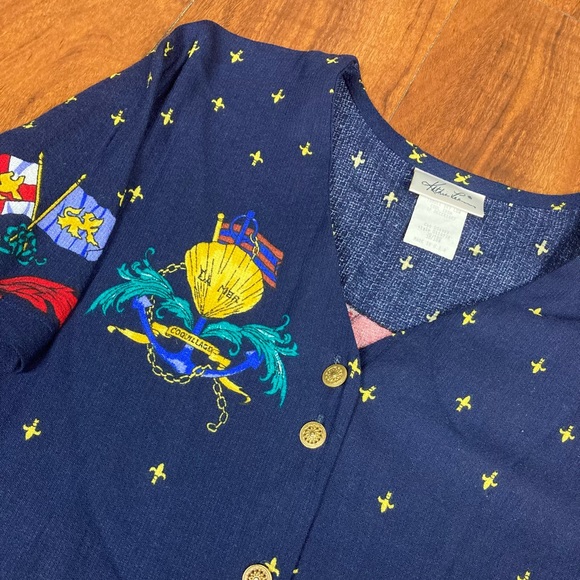 Vintage Kathie Lee Nautical Button-Up Shirt - Picture 6 of 6